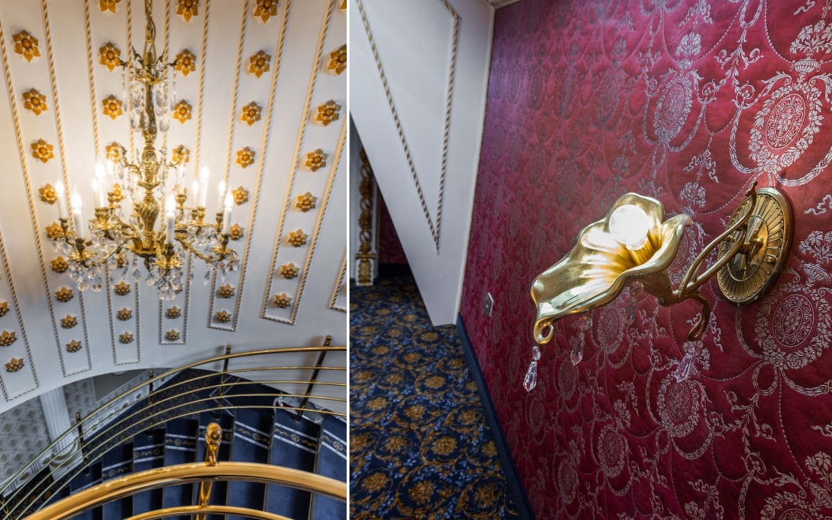  lámpara de araña de latón con colgantes de cristal 