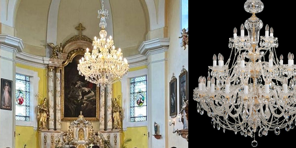 Lámparas de cristal ArtCrystal Tomeš para la Iglesia de San Jorge en Bělotín, República Checa