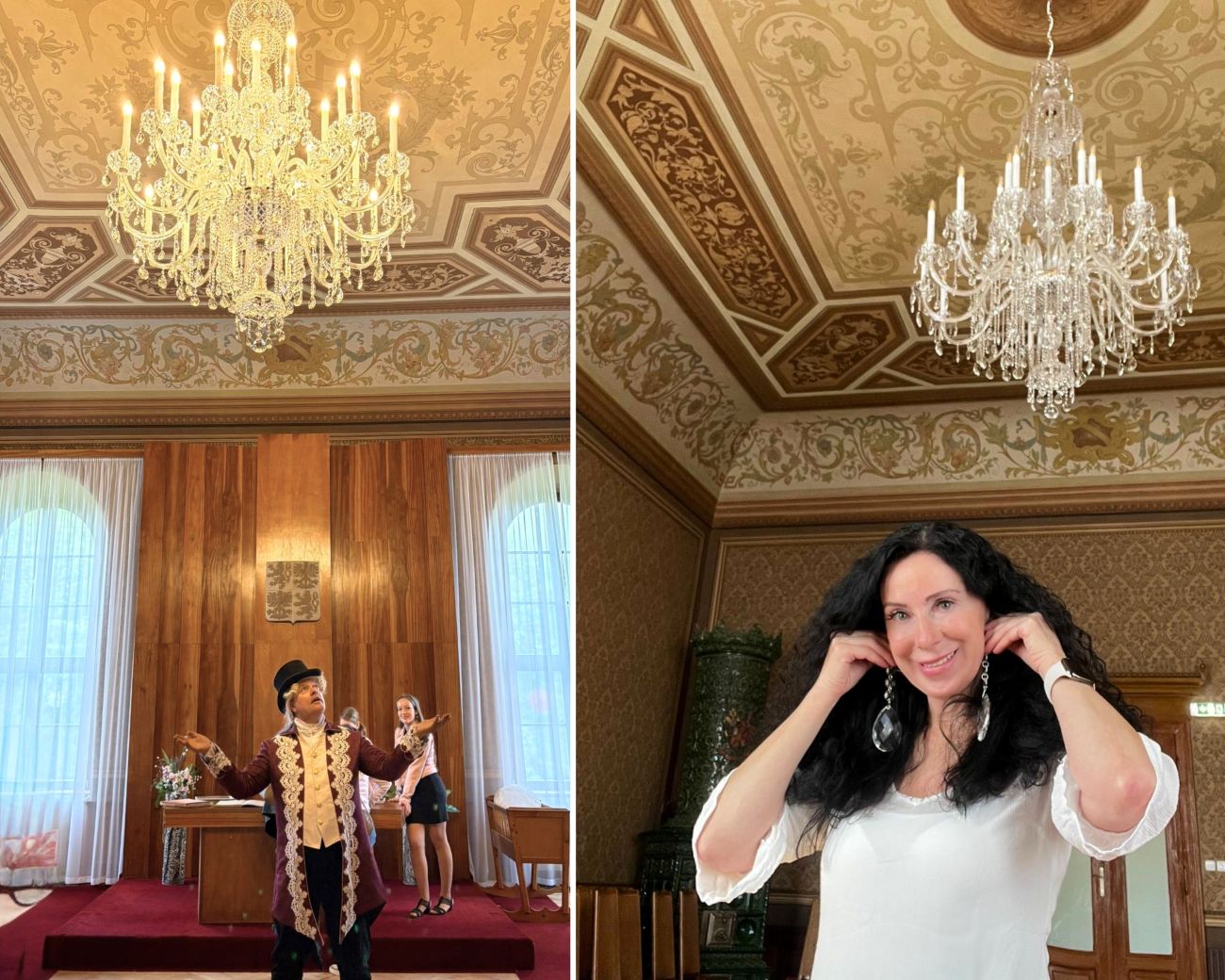 Instalación de lámpara de araña de cristal