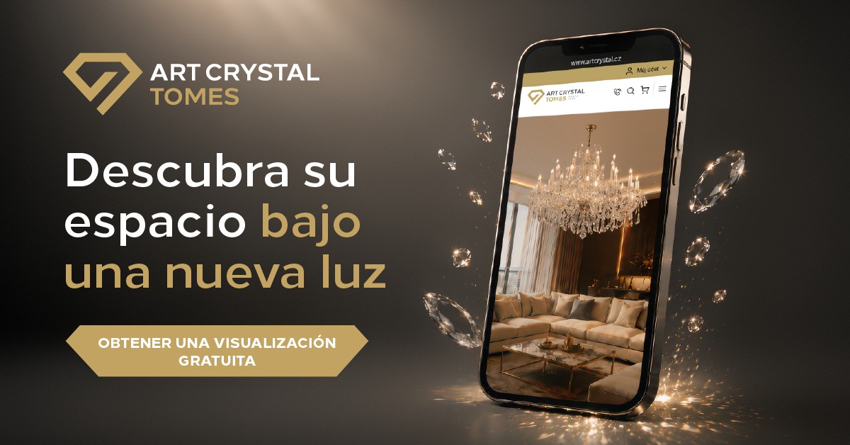 La visualización realista y gratuita de la lámpara de araña directamente en tu interior te ayudará a comparar diferentes modelos, tamaños y tonos de color antes de realizar el pedido.