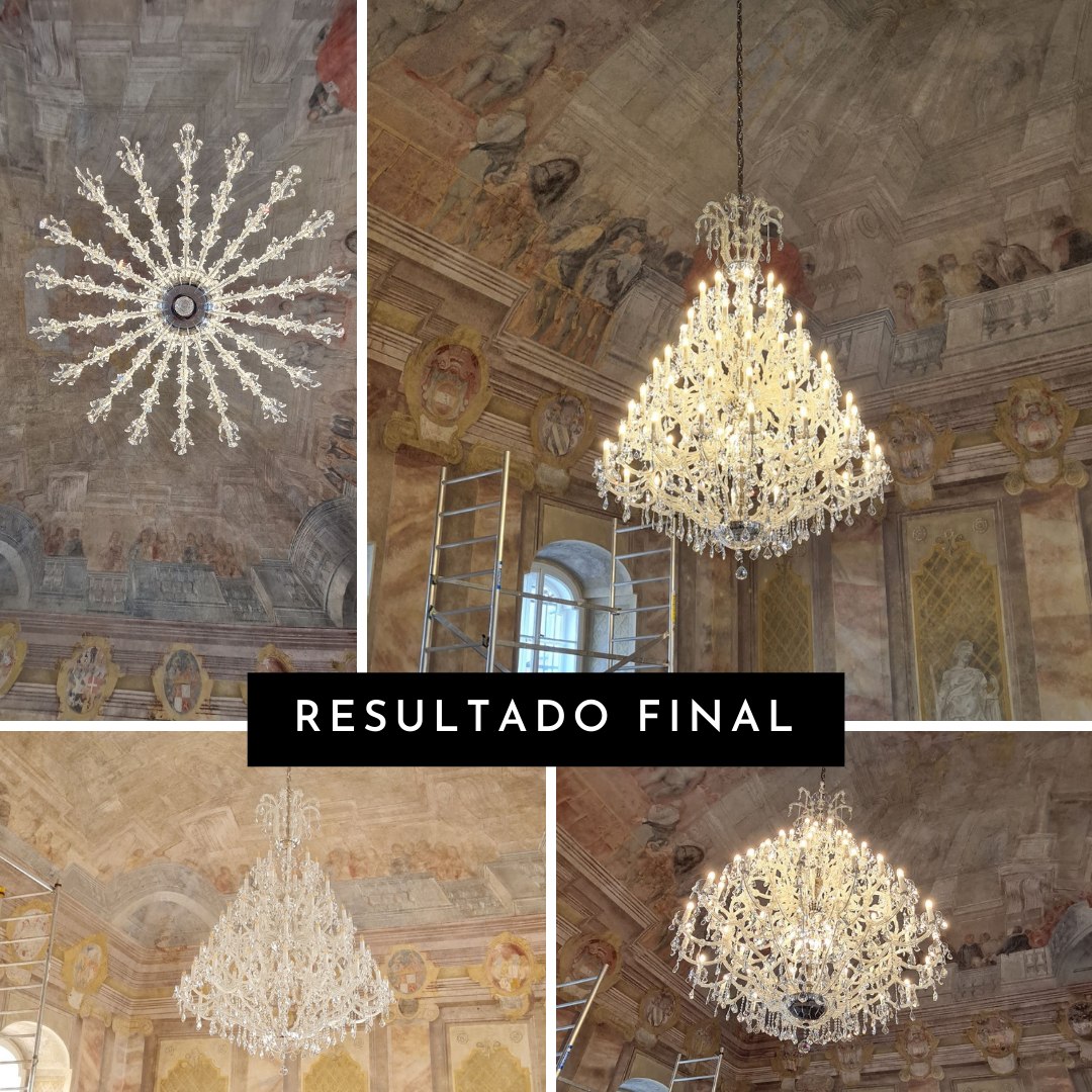 Interior histórico del ayuntamiento de Brno con pinturas