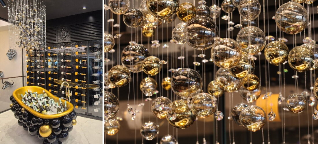 Detalle de colgantes de cristal – fabricación checa de lámparas