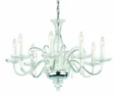 Lámpara de araña de cristal lisa Amadeus 8 Ni
