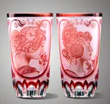 Vasos de cristal rojo A.Mucha SEB20C03290M