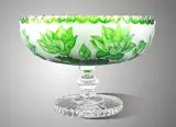 Cuenco de cristal tallado verde SEB63040330L 