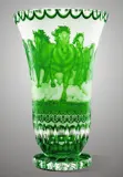 Jarrón de cristal tallado verde SEB80838305H-Z