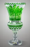 Jarrón de cristal tallado verde SEB83046360H
