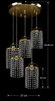 Lámpara de cristal colgante L477CLN