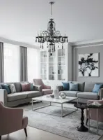 Lámpara de araña de cristal negra ATCH06A Lámpara de araña de cristal negra ATCH06A