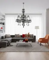 Lámpara de araña de cristal negra ATCH8+4A