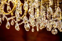 Lámpara de latón de cristal L367CE - detalle