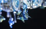 Lámpara de araña de cristal con pantallas EL4188303-3Sfish - detalle