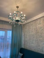 Lámpara de cristal azul para el salón EL619811
