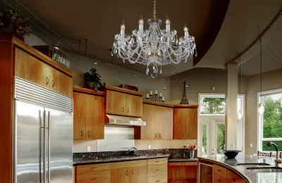 Lámpara de cristal moderna para cocina