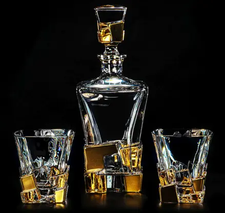 Set de whisky de cristal BG26107ZLATO-S