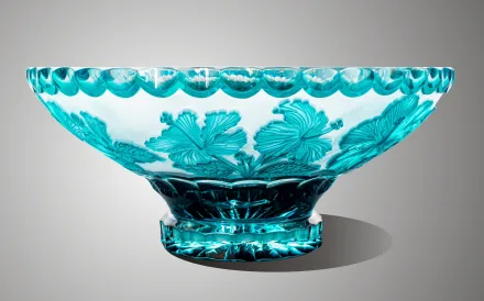 Cuenco de cristal tallado de turquesa SEB60552305I