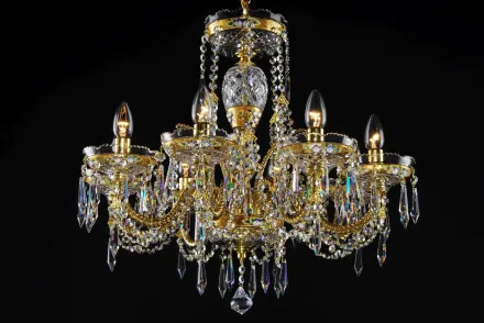 Lámpara de araña de cristal LLCH08-CRYSTAL-GOLD