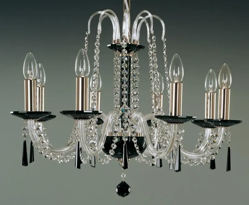 Lámpara de araña de cristal negra EL210803Black