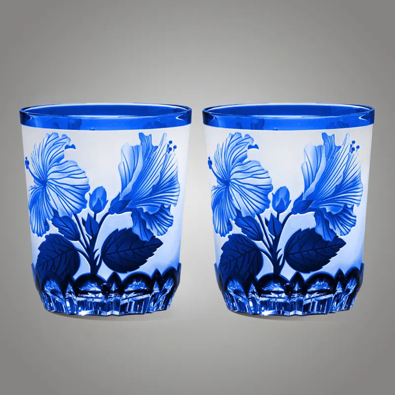 Vasos de cristal azul, 2 vasos SEB22034320I