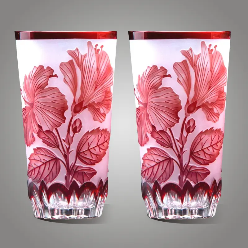 Vaso de cristal rojo 2 vasos  SEB20C03290I