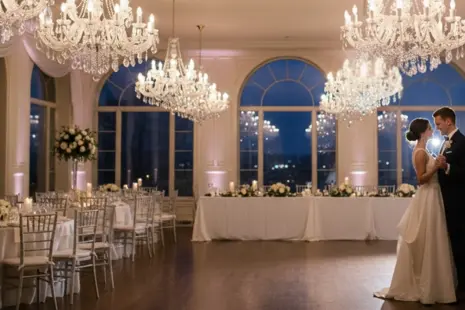 Lámparas de cristal para salones de bodas